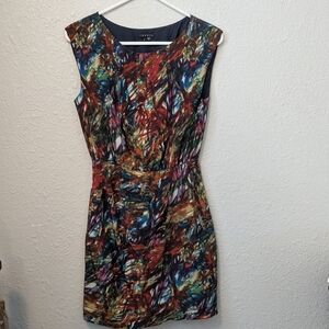 Theory Women's Sleeveless Silk Watercolor Lined Dress [98406], Size: 2